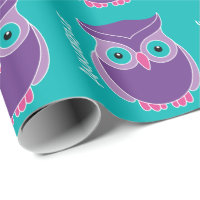 Filles personnalisées par hibou adorable turquoise