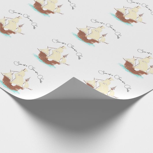 Papier Cadeau Fils d'un fils de marin pirate (Coin)