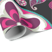 Papier Cadeau Fine Cool Abstraite Cute Girly Retro Mode (Coin rond)