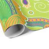 Papier Cadeau Fine Paisley Cool mignonne Girl Mode rétro (Coin rond)