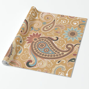 Papier Cadeau Fine Paisley Cool mignonne Girl Mode rétro