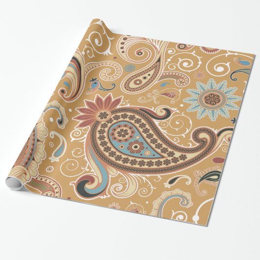 Papier Cadeau Fine Paisley Cool mignonne Girl Mode rétro (Déroulé)