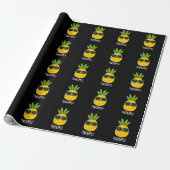 Papier Cadeau Fineappy Funny Pun d'ananas Dark BG (Déroulé)