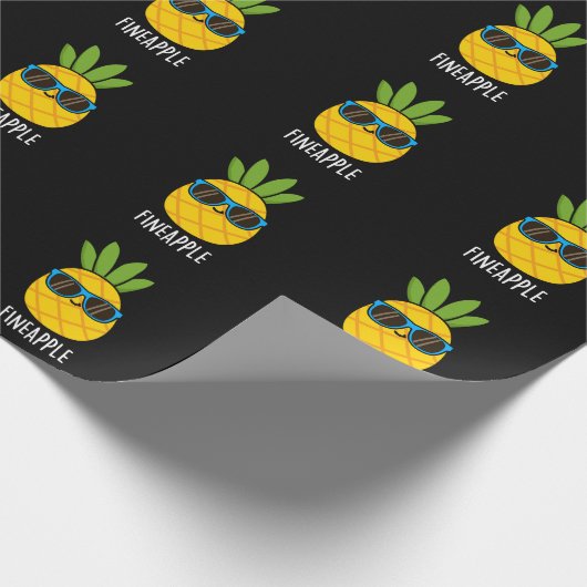 Papier Cadeau Fineappy Funny Pun d'ananas Dark BG (Coin)