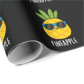 Papier Cadeau Fineappy Funny Pun d'ananas Dark BG (Coin rond)