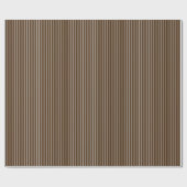 Papier Cadeau Fines rayures blanches sur fond marron foncé (Plat)