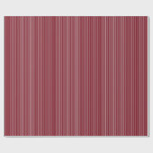 Papier Cadeau Fines rayures blanches sur fond rouge foncé (Plat)