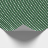Papier Cadeau Fines rayures blanches sur fond vert foncé (Coin)
