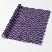 Papier Cadeau Fines rayures blanches sur fond violet foncé (Déroulé)