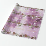 Papier Cadeau Fir Branches With Pine Cones On Snow<br><div class="desc">Atmospheric dancing branches with pine cones with snowflakes pattern on purple background in watercolor style.</div>