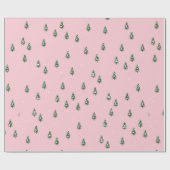Papier Cadeau Fir d'hiver Pink Noël (Plat)