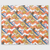 Papier Cadeau Fire Lake Orange Chevron Baby (Plat)