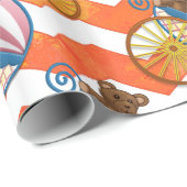 Papier Cadeau Fire Lake Orange Chevron Baby (Coin rond)