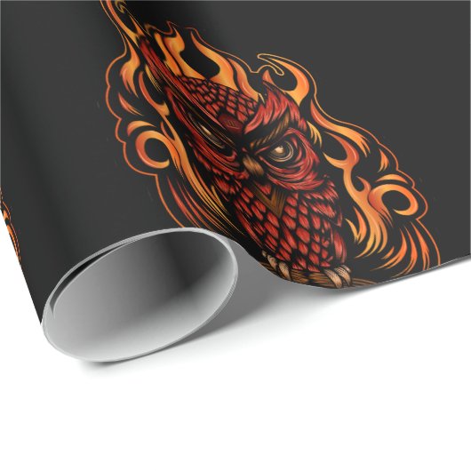 Papier Cadeau Fire owl (Coin rond)