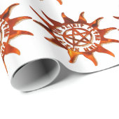 Papier Cadeau Fire Wicca Sun & Pentacle (Coin rond)