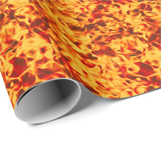 Papier Cadeau Fired Up – Bold Flame Texture (Coin rond)