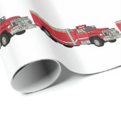 Papier Cadeau Firetruck (Coin rond)
