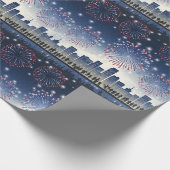 Papier Cadeau Fireworks Over City—United States 250 Celebration (Coin)