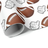 Papier Cadeau First Year Down Football Birthday  (Coin rond)