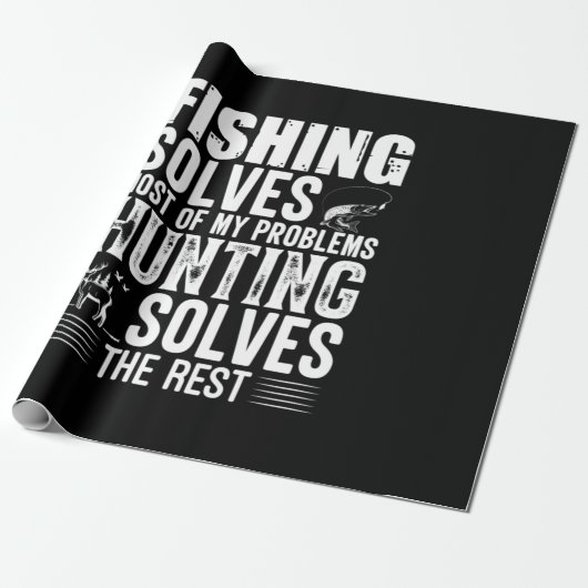 Papier Cadeau Fisher Fishing Solves Most Of My Problems (Déroulé)