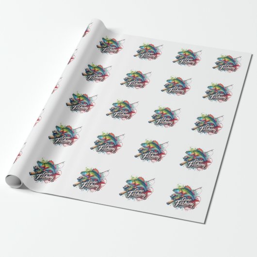 Papier Cadeau Fisher Giant Gone Fishing (Déroulé)