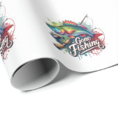 Papier Cadeau Fisher Giant Gone Fishing (Coin rond)