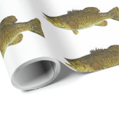 Papier Cadeau Fishing Smallmouth Bass Motif (Coin rond)
