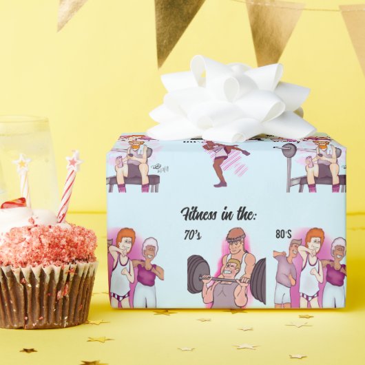 Papier Cadeau Fitness Light Blue (Fête d'anniversaire)