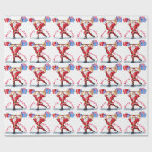 Papier Cadeau Fitness Père Noël Funny Noël Papier à envelopper (Plat)