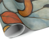 Papier Cadeau Five Cats on a Tree Branch Stained Glass Style (Coin rond)