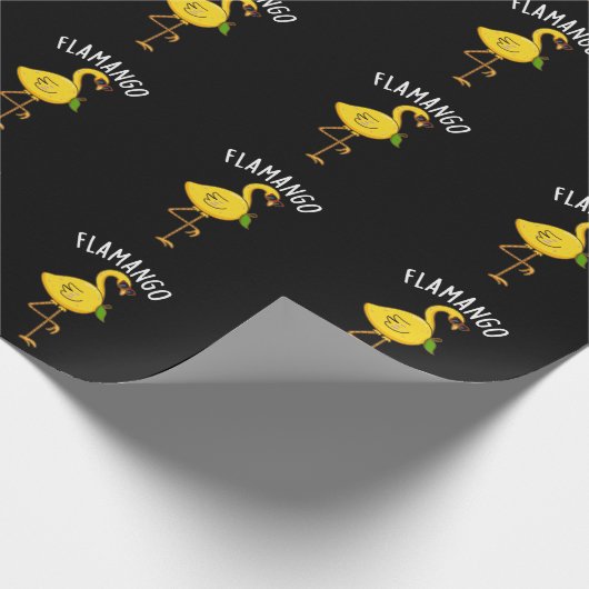 Papier Cadeau Fla-mangue Funny Flamant rose Pun Dark BG (Coin)