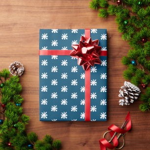 Papier Cadeau Flacon de neige blanc turquoise moderne cadeau mot