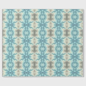 Papier Cadeau Flacon de neige bleu et gris motif abstrait (Plat)