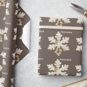Papier Cadeau Flacon de neige de Birchwood d'hiver rustique brun