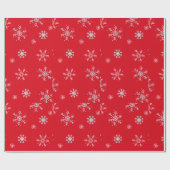 Papier Cadeau Flacon de neige illustrée rouge joyeux Noël (Plat)