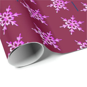 Papier Cadeau Flacon de neige irisé rose sur la Bourgogne