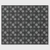 Papier Cadeau Flacons de neige brillants en argent de Noël (Plat)