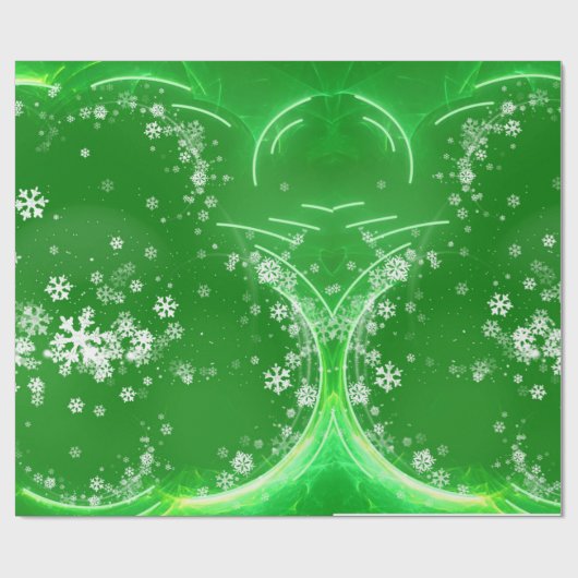 Papier Cadeau Flacons de neige d'art moderne PAPIER EN ÉPAULE (Plat)