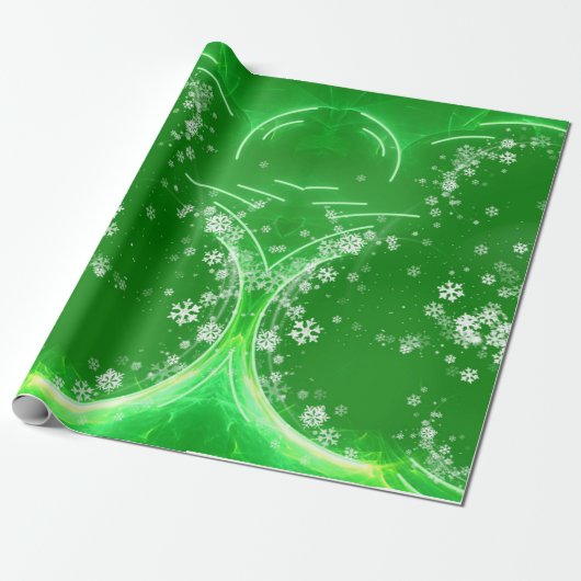 Papier Cadeau Flacons de neige d'art moderne PAPIER EN ÉPAULE (Déroulé)