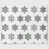 Papier Cadeau Flacons de neige en argent glacé en cristal congel (Plat)