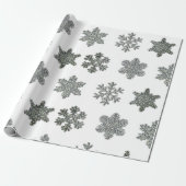 Papier Cadeau Flacons de neige en argent glacé en cristal congel (Déroulé)