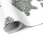 Papier Cadeau Flacons de neige en argent glacé en cristal congel (Coin rond)