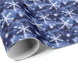 Papier Cadeau Flacons de neige en cristal sur le thème d'hiver b