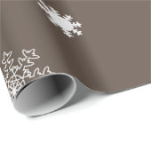 Papier Cadeau Flacons de neige monochromatique Brown tonique (Coin rond)