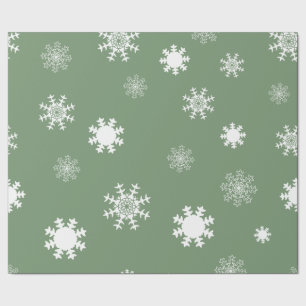 Papier Cadeau Flacons de neige monochromatique vert clair