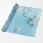 Papier Cadeau Flacons de neige - Papier d'enveloppement (Déroulé)