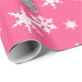 Papier Cadeau Flacons de neige rose d'éléphant mignons (Coin rond)