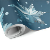 Papier Cadeau Flake de neige de Noël (Coin rond)