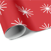 Papier Cadeau Flake Motif rouge et blanc (Coin rond)