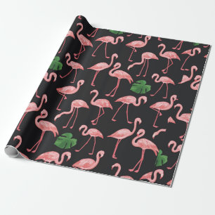 Papier Cadeau flamand avec motif feuille monstera palm. 